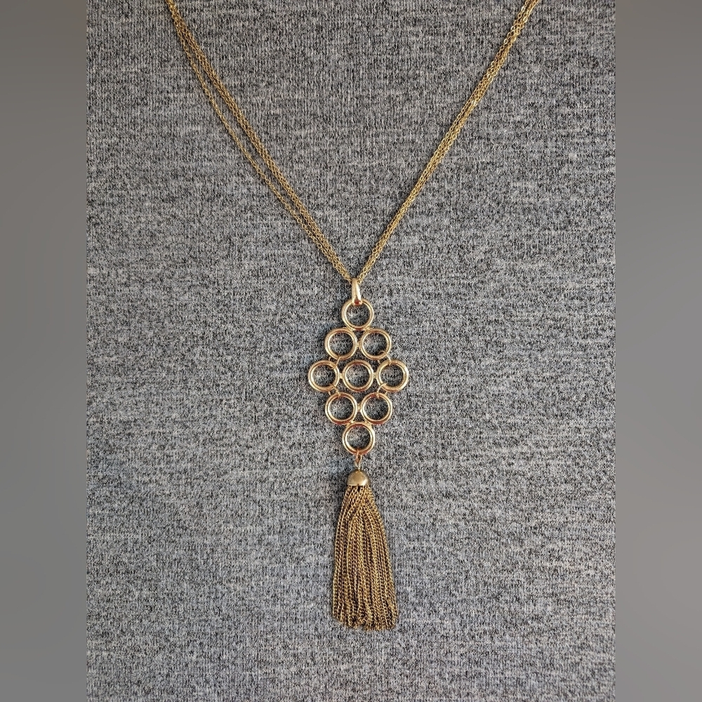 3/$15 | Gold-toned Multi-chain Rope Necklace with Tassel